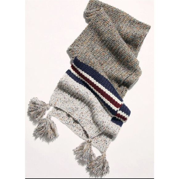 Free People Rugby Stripe Tassel Scarf - Picture 2 of 5